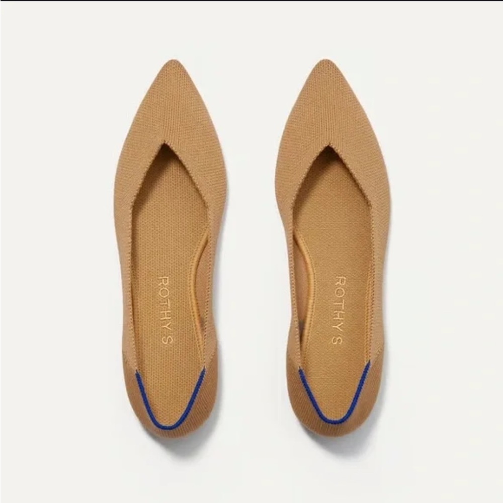 Rothy's Tan and Blue Flats